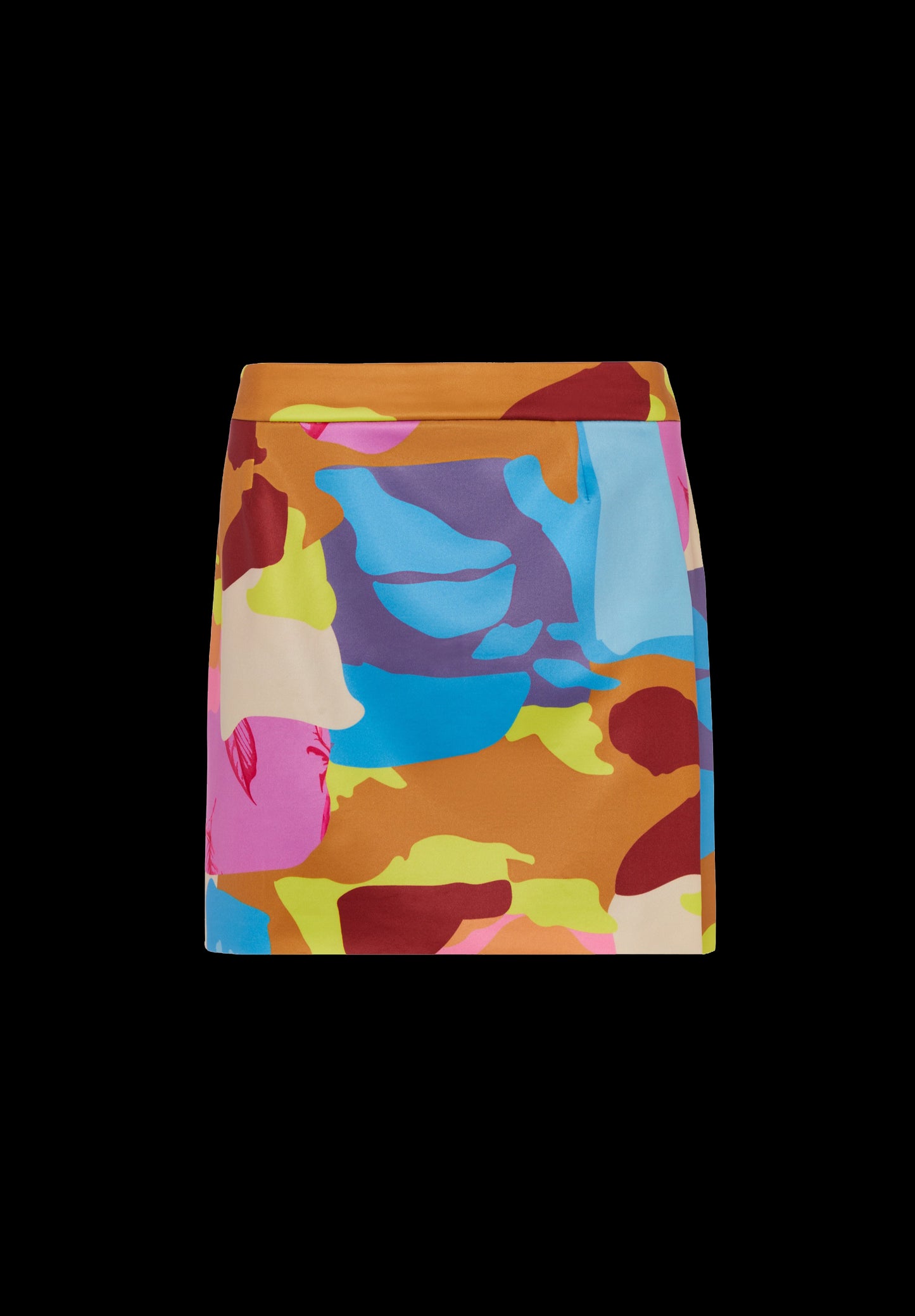 ABSTRACT PRINT SPLIT MINI SKIRT