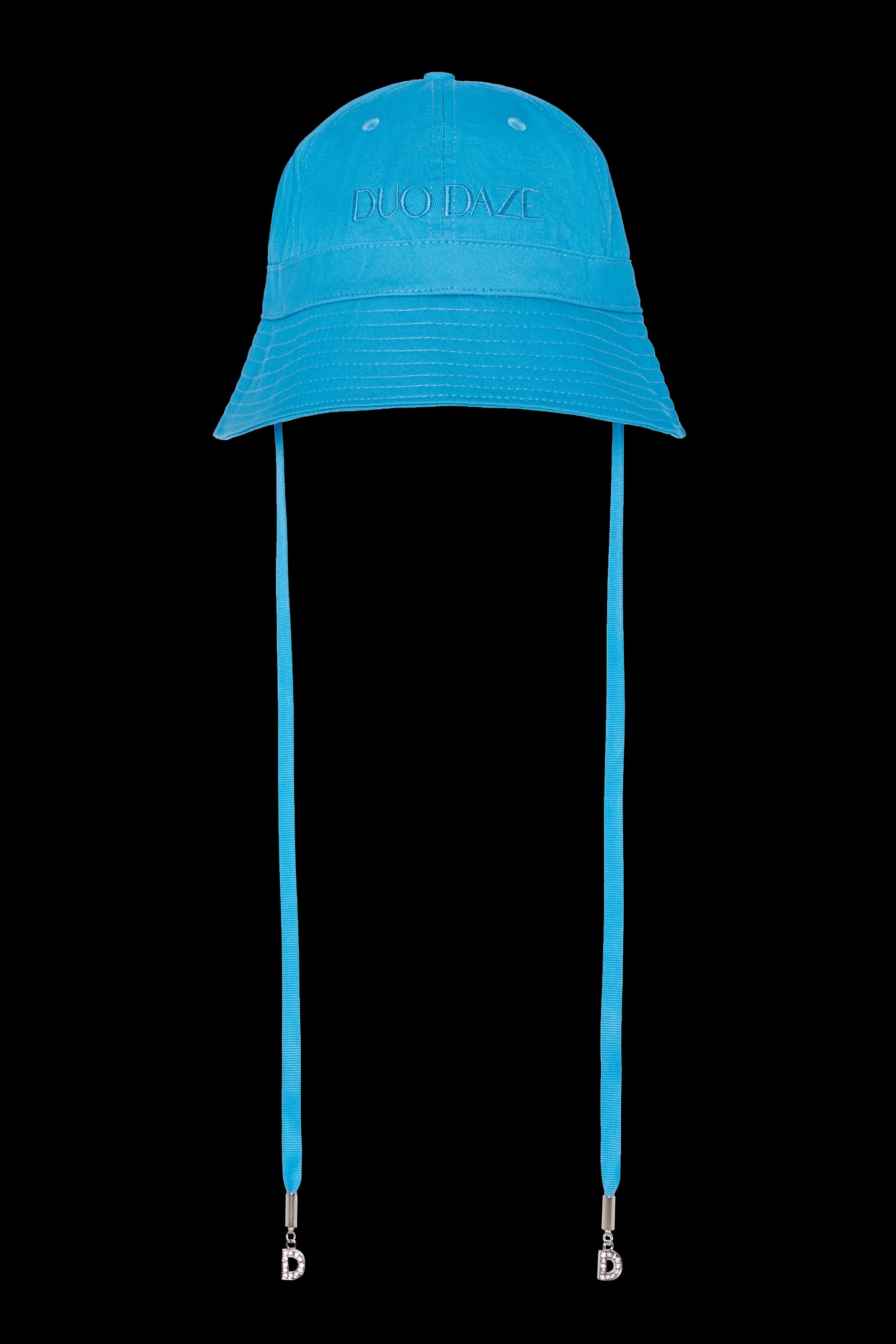 BLUE LOGO BUCKET HAT WITH DIAMANTE DETAIL