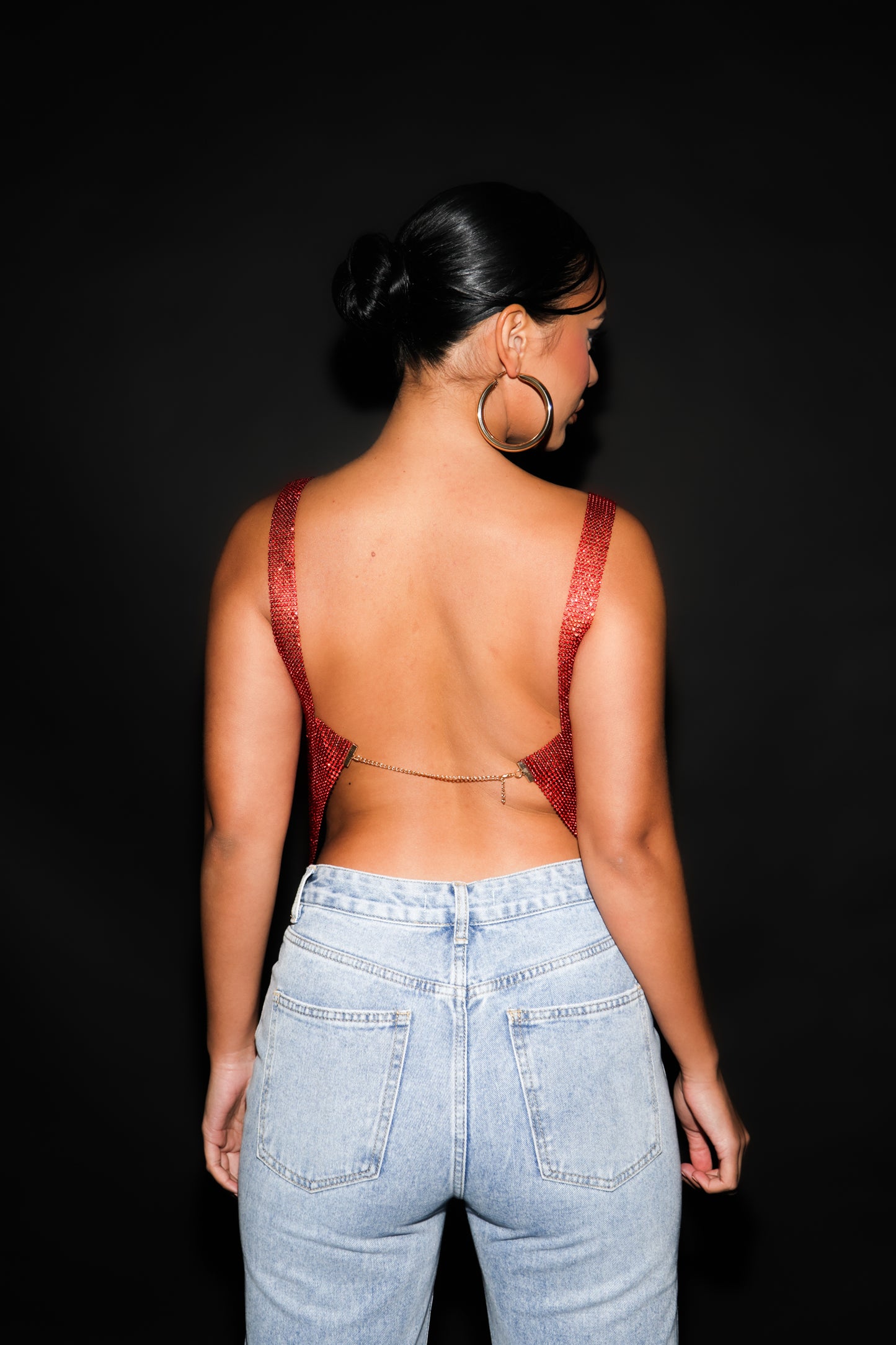 RED DIAMANTE CROP TOP