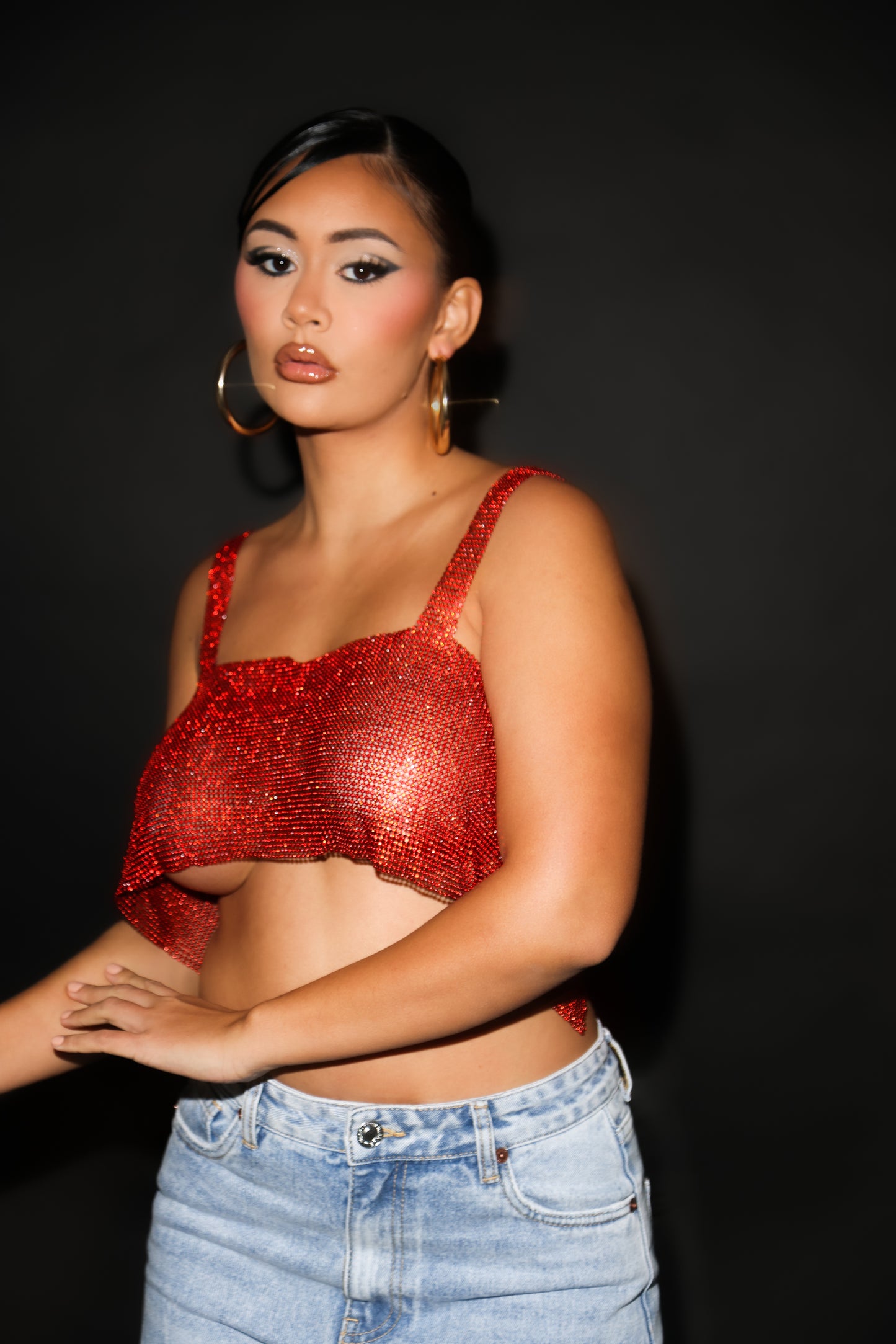 RED DIAMANTE CROP TOP